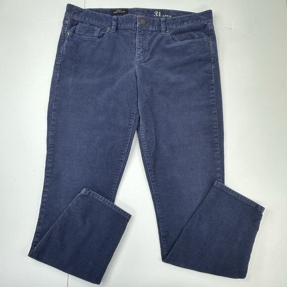 J.Crew Women's Blue Toothpick Mid-Rise Skinny Corduroy Pants W31-34/L27.5 - Picture 1 of 11